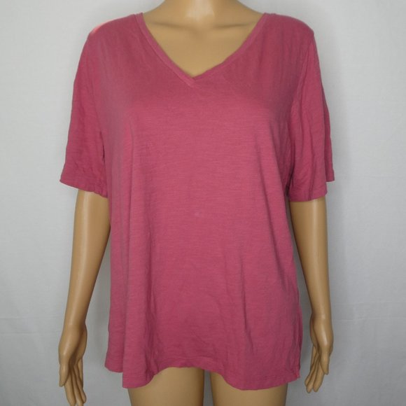 Eileen Fisher Tops - Eileen Fisher Rose V Neck Organic Cotton T Shirt M